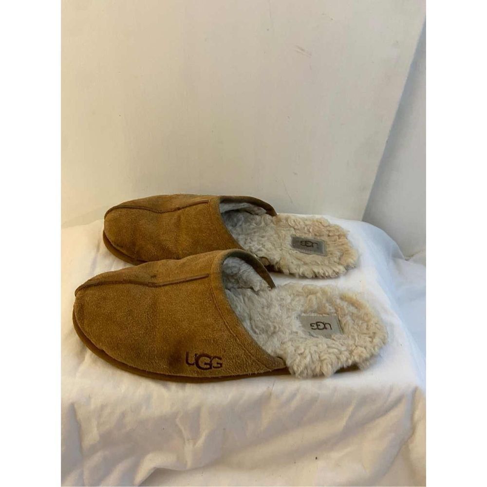 Ugg Mens fur lined slippers‎ size 11 toe defect - read description